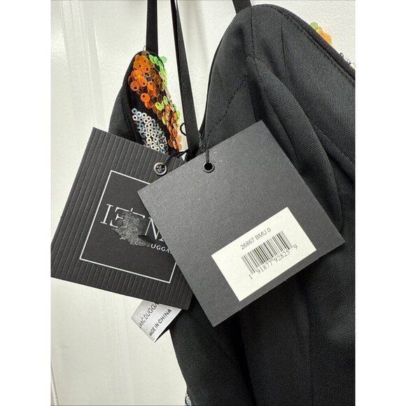 Mac Duggal Size 0 Black Floral 26867 Sequined Mini Cocktail Dress New - Picture 13 of 13